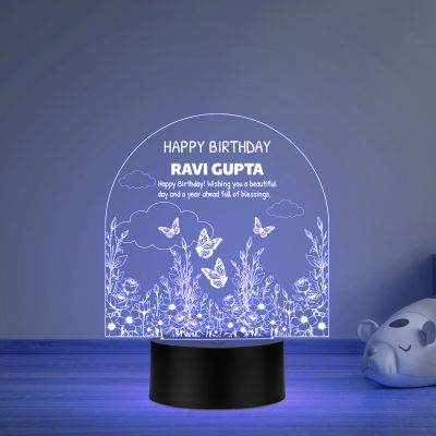 Personalized Happy Birthday Night Lamp with Multicolored Light Return Birthday Gift for friend